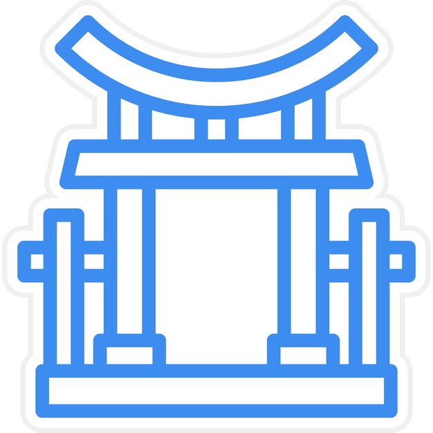 Wektorowy projekt Torii Gate Icon Style
