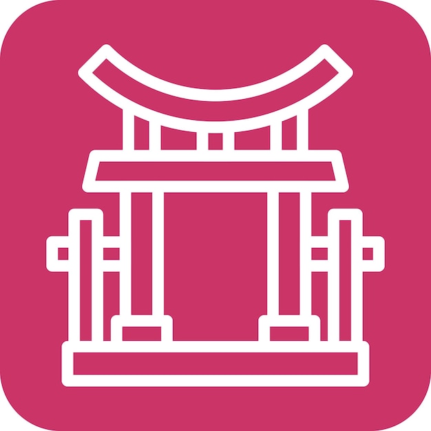 Wektorowy projekt Torii Gate Icon Style