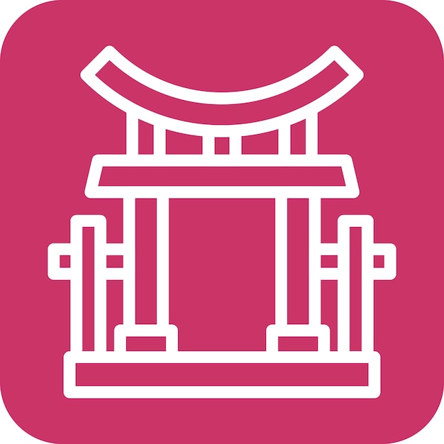 Wektorowy Projekt Torii Gate Icon Style