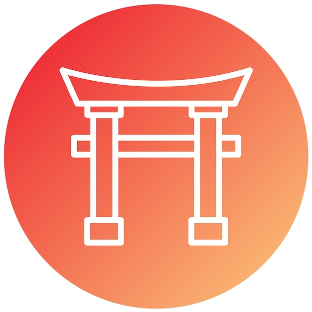 Wektorowy projekt Torii Gate Icon Style