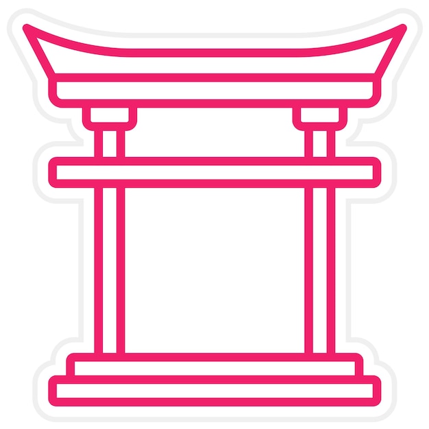 Wektorowy projekt Torii Gate Icon Style