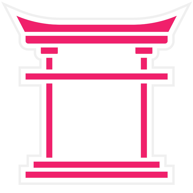 Wektorowy projekt Torii Gate Icon Style