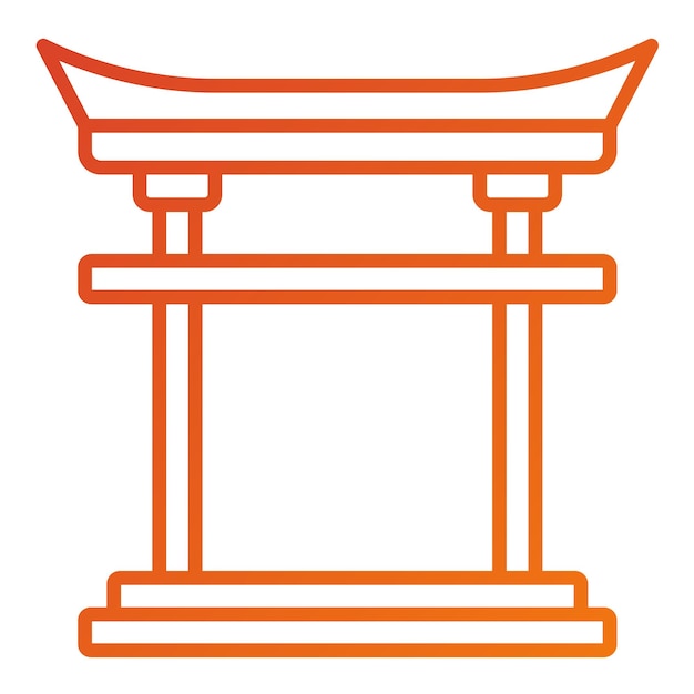 Wektorowy projekt Torii Gate Icon Style
