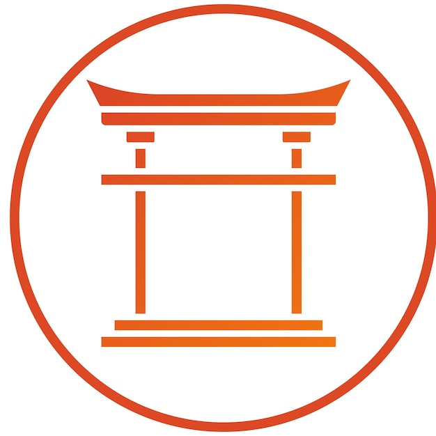 Wektorowy projekt Torii Gate Icon Style