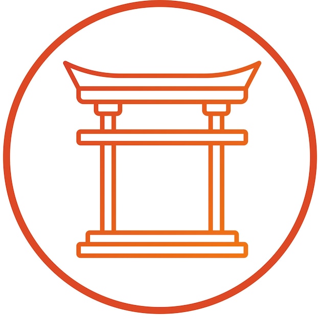 Wektorowy projekt Torii Gate Icon Style