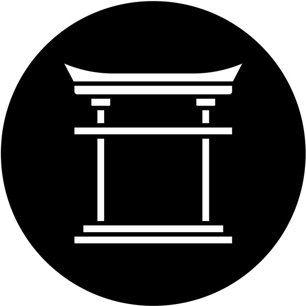 Wektorowy projekt Torii Gate Icon Style