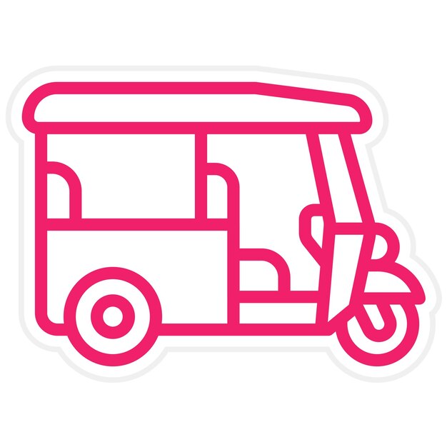 Wektorowy projekt Tuk Tuk Icon Style