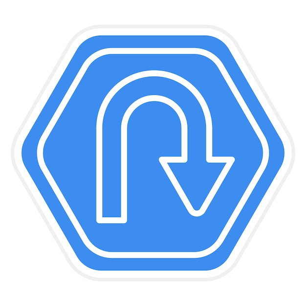 Wektorowy projekt U Turn Icon Style