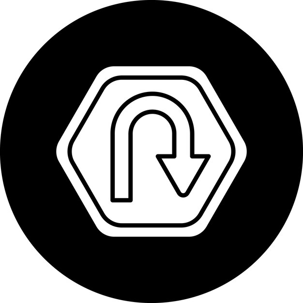 Wektorowy projekt U Turn Icon Style