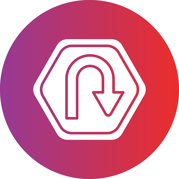Wektorowy projekt U Turn Icon Style