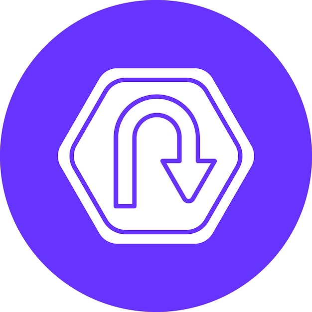 Wektorowy projekt U Turn Icon Style