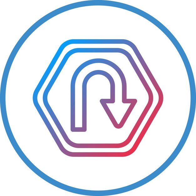 Wektorowy projekt U Turn Icon Style