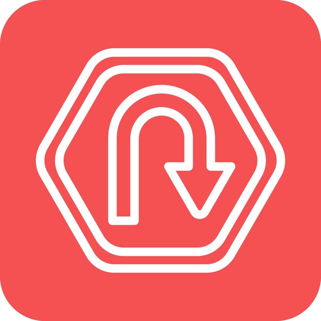 Wektorowy projekt U Turn Icon Style