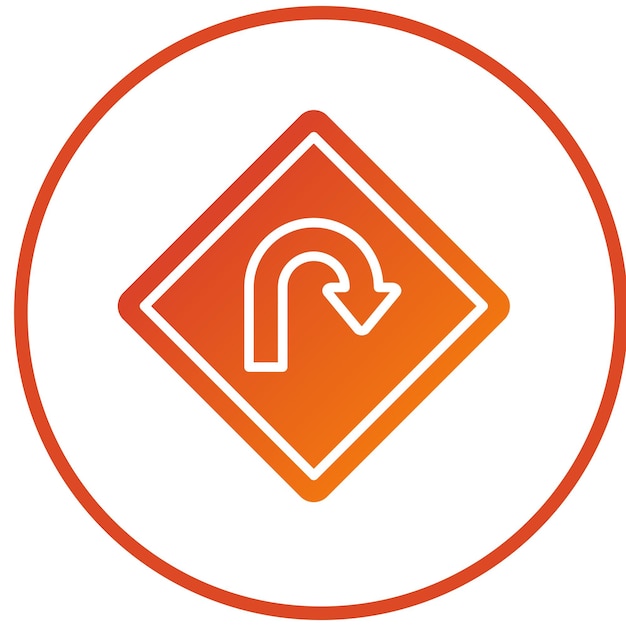 Wektorowy projekt U Turn Icon Style