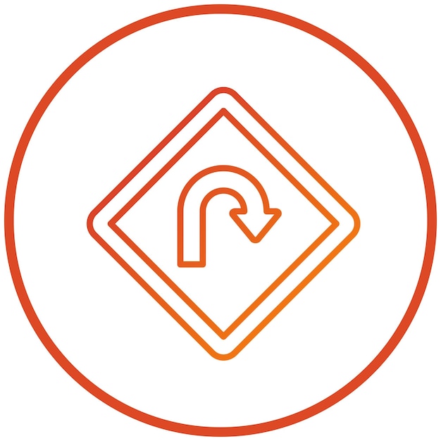Wektorowy projekt U Turn Icon Style