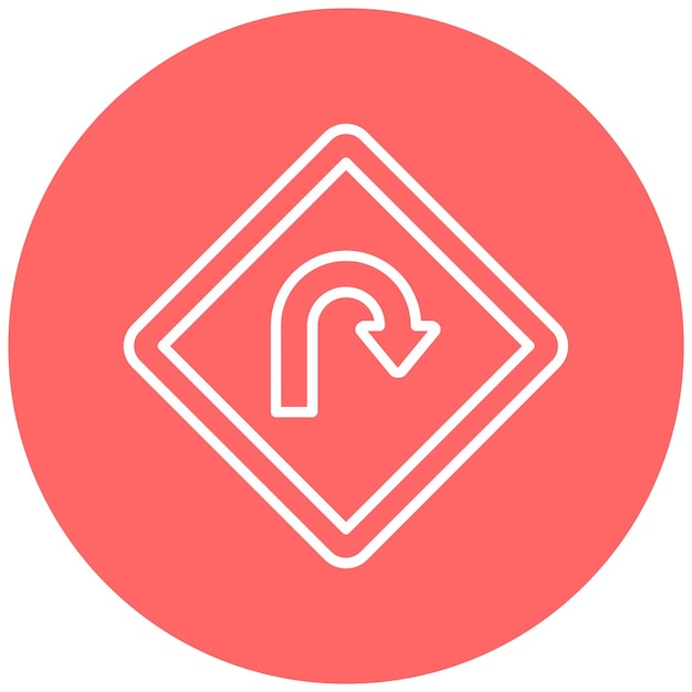 Wektorowy projekt U Turn Icon Style