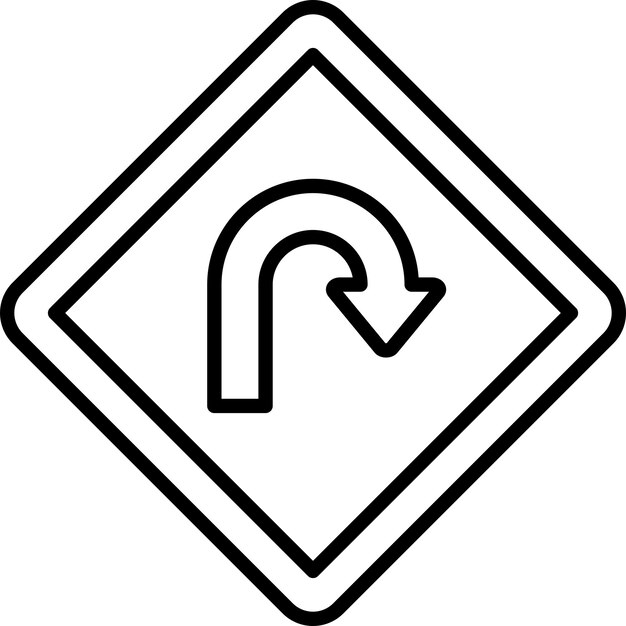Wektorowy projekt U Turn Icon Style