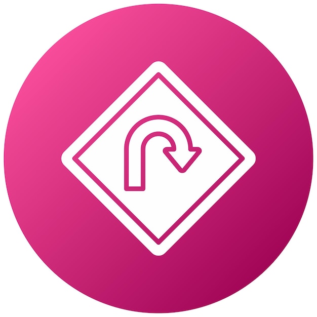Wektorowy projekt U Turn Icon Style