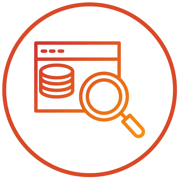 Wektorowy projekt wyszukiwania bazy danych Icon Style