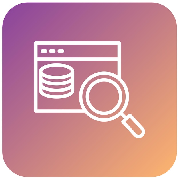 Wektorowy projekt wyszukiwania bazy danych Icon Style