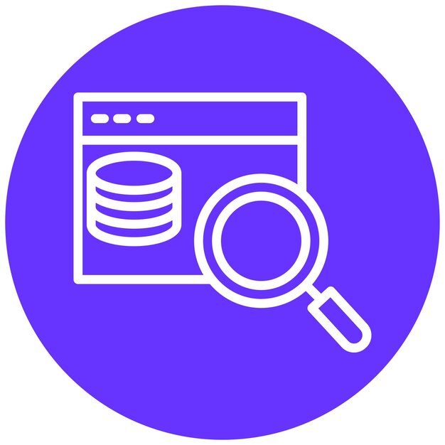 Wektorowy projekt wyszukiwania bazy danych Icon Style