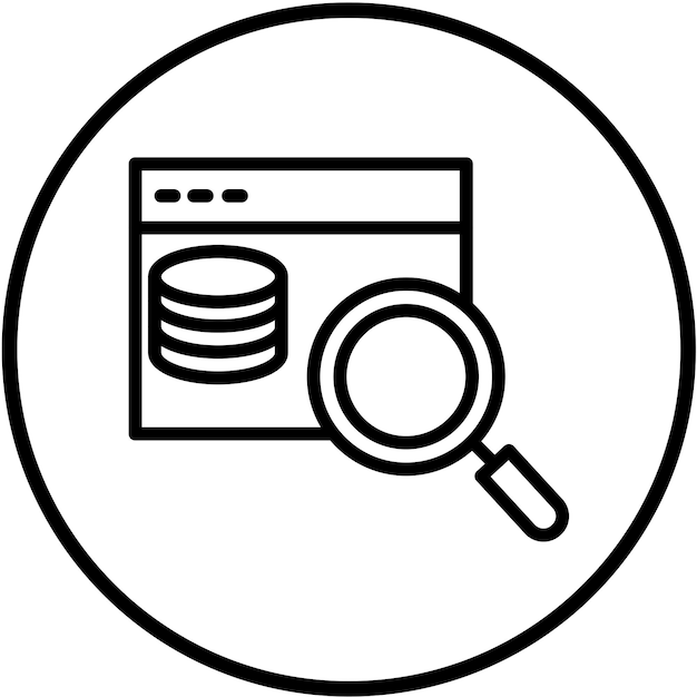 Wektorowy projekt wyszukiwania bazy danych Icon Style