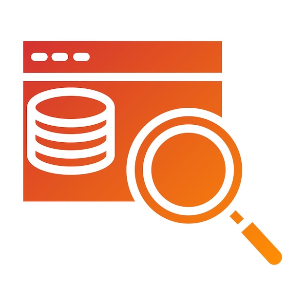 Wektorowy projekt wyszukiwania bazy danych Icon Style