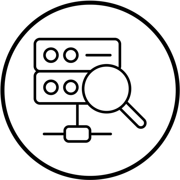 Wektorowy projekt wyszukiwania bazy danych Icon Style