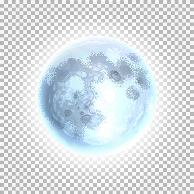 Plik wektorowy wektorowy realistyczny szczegółowy księżyc w pełni przejrzysty