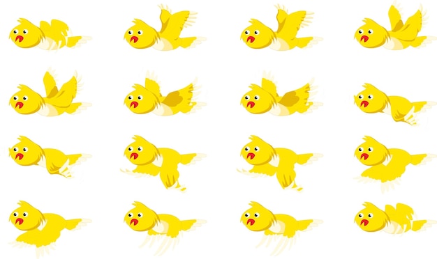 Plik wektorowy wektorowy rysunek kurczaka latającego, kluczowe ramki, ptak, izolowana ilustracja wektorowa