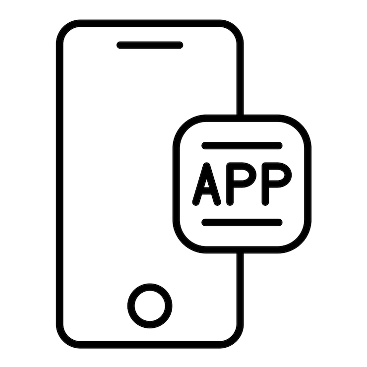 Wektor wektorowy styl ikony aplikacji mobilnej