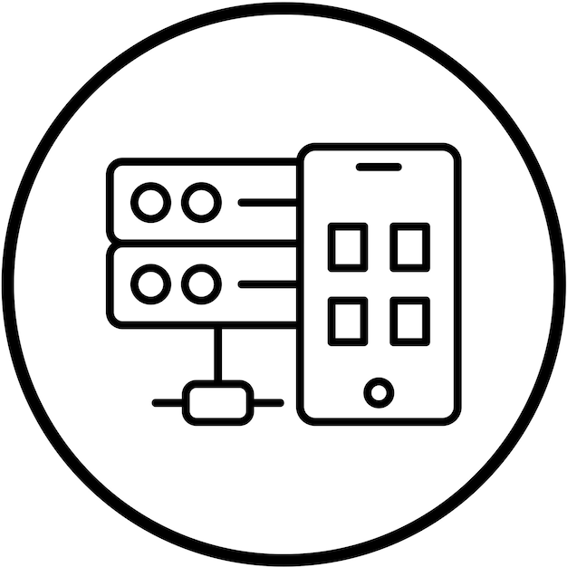 Wektorowy styl ikony bazy danych dla smartfonów