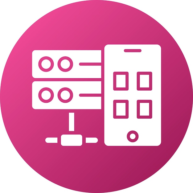 Wektorowy styl ikony bazy danych dla smartfonów
