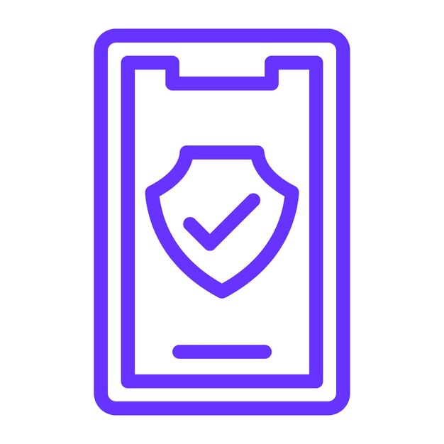 Wektorowy styl ikony bezpieczeństwa mobilnego