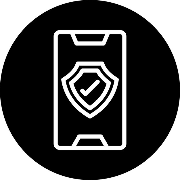 Wektorowy styl ikony bezpieczeństwa mobilnego