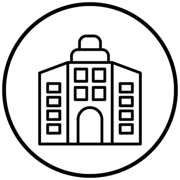 Wektorowy styl ikony budynku biurowego