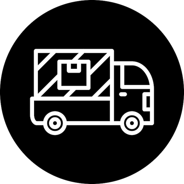 Plik wektorowy wektorowy styl ikony ciężarówki dostawczej