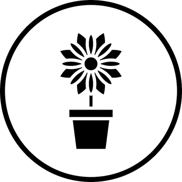 Plik wektorowy wektorowy styl ikony doniczki kwiatów