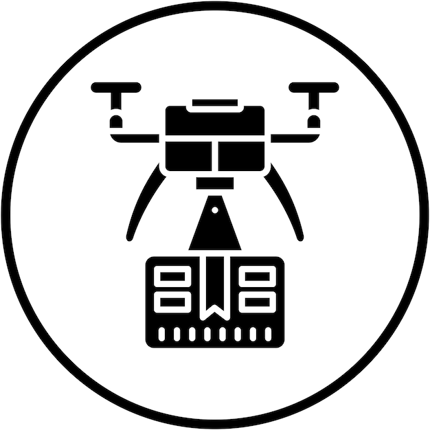 Wektorowy styl ikony dostarczania dronów