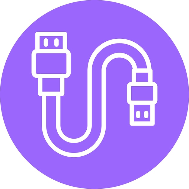 Wektorowy styl ikony kabli USB