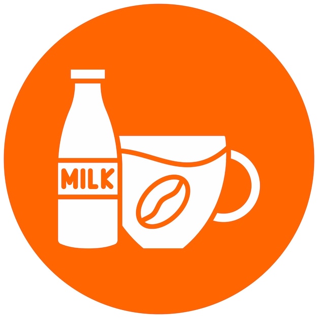 Plik wektorowy wektorowy styl ikony kawy i mleka