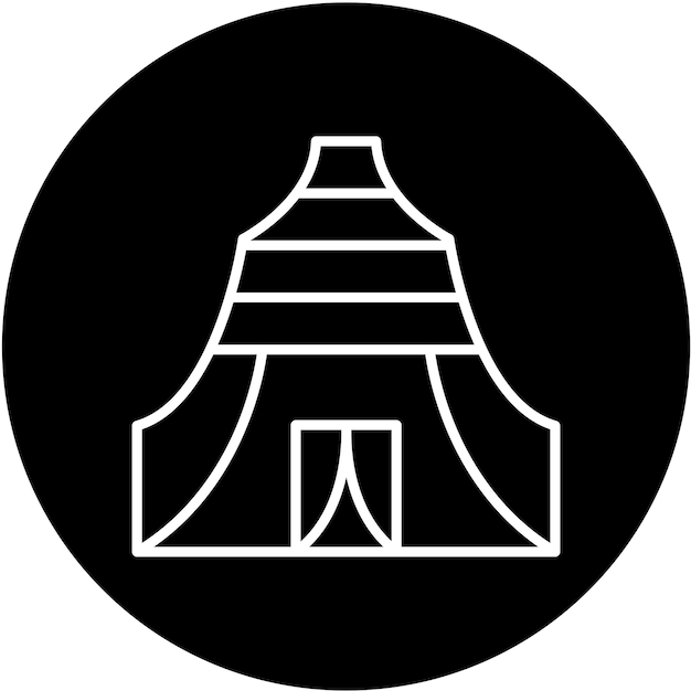 Wektorowy styl ikony obozu uchodźczego