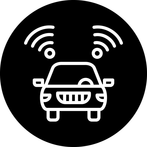 Wektorowy styl ikony połączonego pojazdu