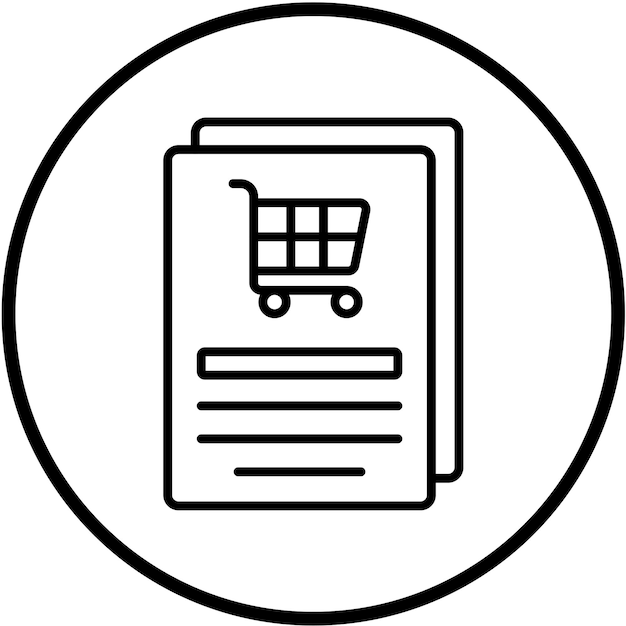 Wektorowy styl ikony rejestracji koszyka