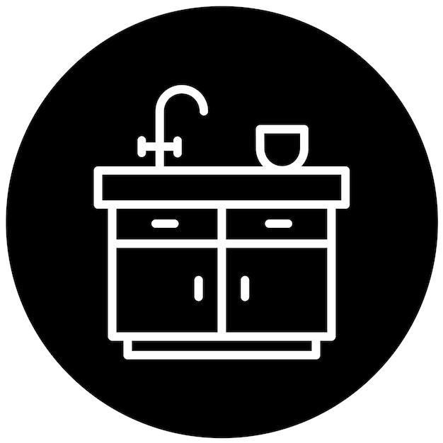 Wektorowy styl ikony wyspy kuchennej