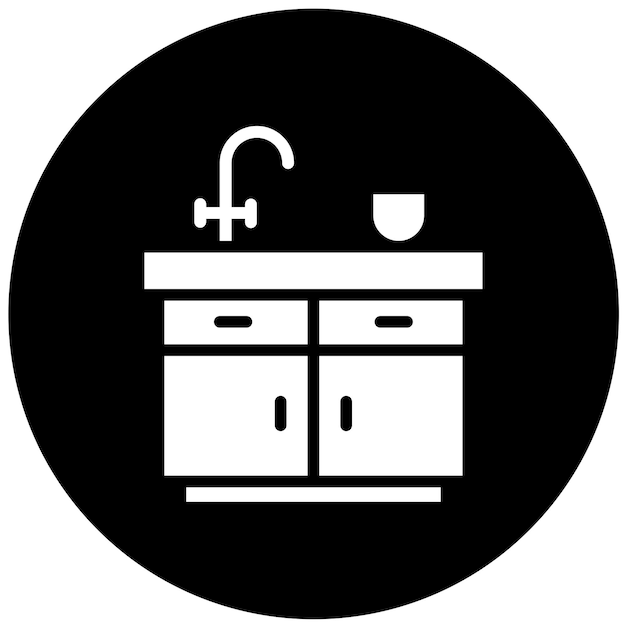Wektorowy styl ikony wyspy kuchennej