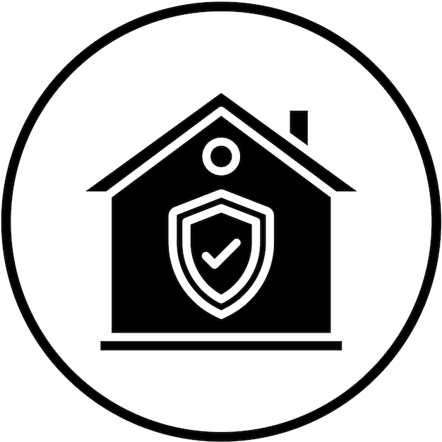 Plik wektorowy wektorowy styl ikony zabezpieczeń domowych