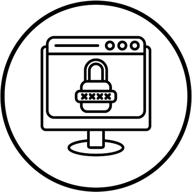 Wektorowy styl ikony zabezpieczeń internetowych