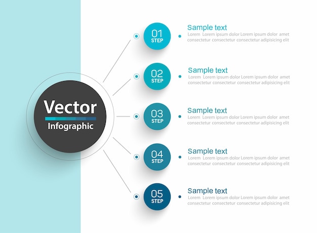 Wektorowy Szablon Infografiki Z 5 Opcjami Lub Krokami