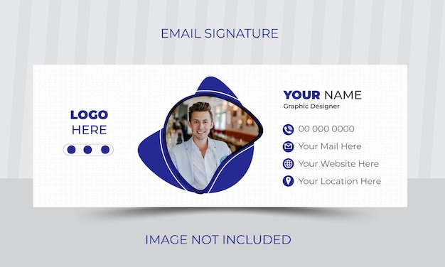 Plik wektorowy wektorowy szablon karty podpisu e-maila korporacyjnego z profilem w mediach społecznościowych nowoczesny styl poczty biznesowej